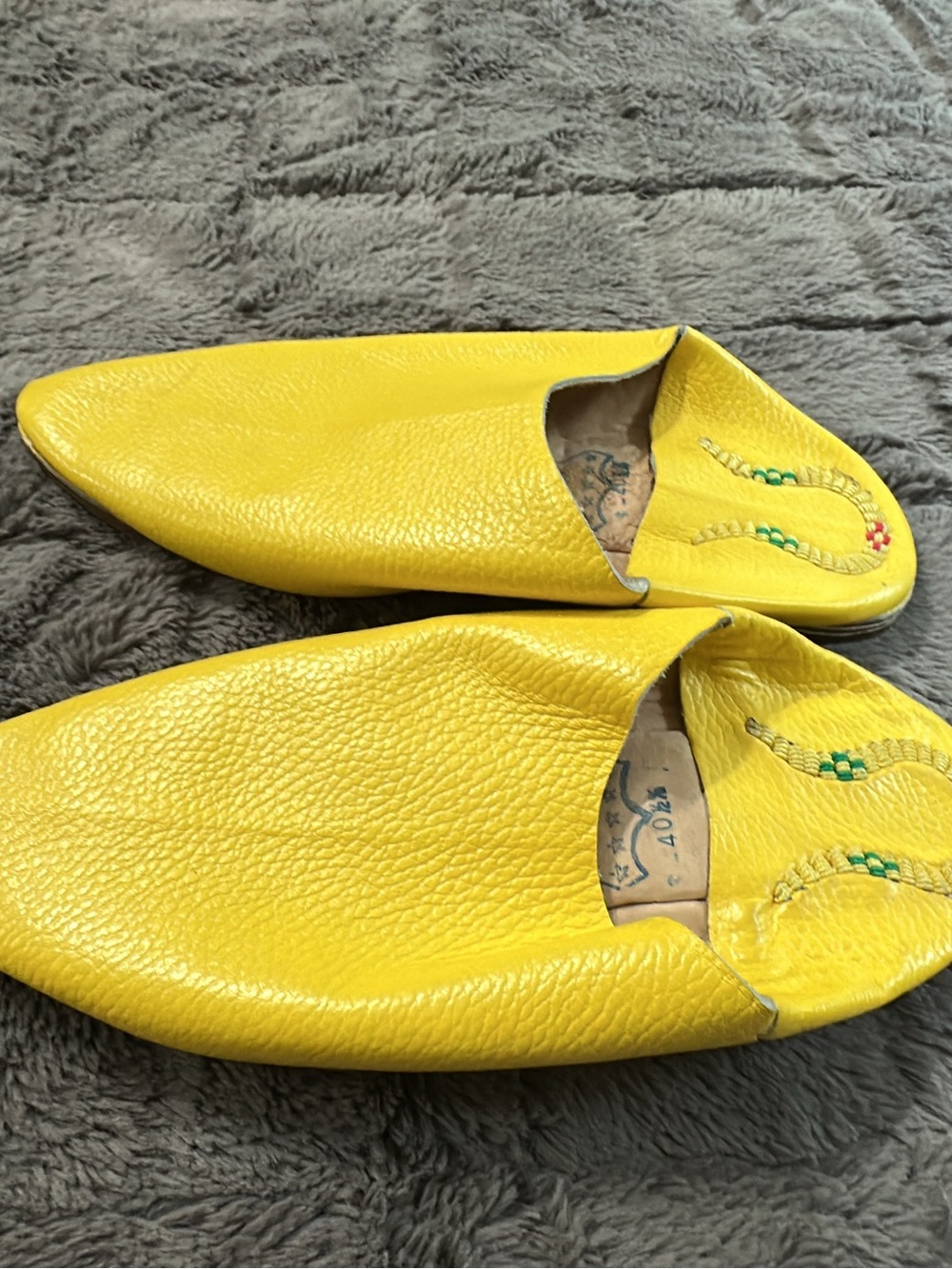 Super royal babouche leather  Yellow Leather Slip-On (shoe 27)